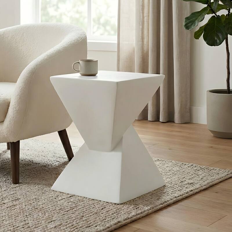 Christopher Knight Home - Atlas Indoor Lightweight Concrete Accent Table - White