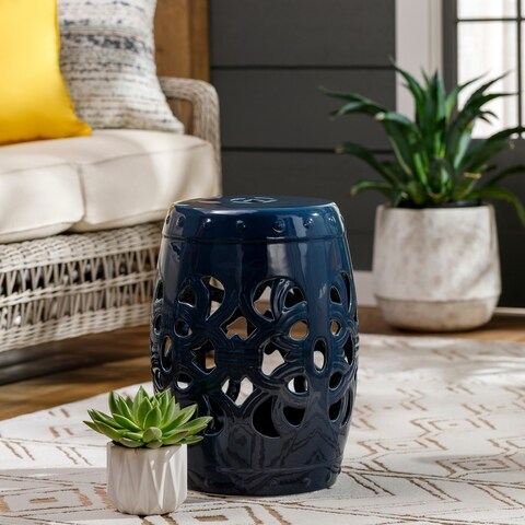 Rafaela Blue Modern Ceramic Stool