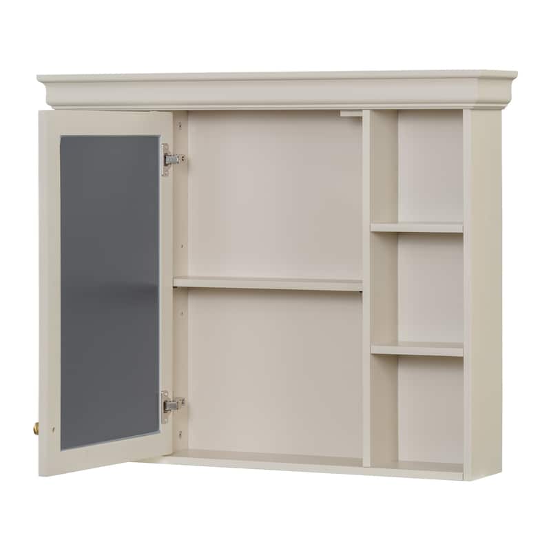 Modern Bathroom Wall Cabinet with Mirror,Medicine Cabinet with 6 Open Shelves