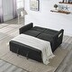 preview thumbnail 2 of 7, Modern Chenille Padded Loveseats Sofa Bed with Pull-out Bed with 3 Positions Adjsutable Back and Two Arm Pocket, Plastic Leg