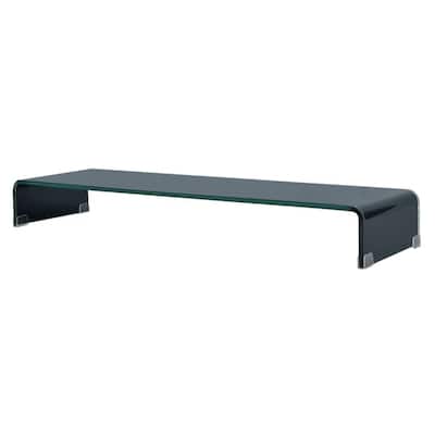 vidaXL TV Stand/Monitor Riser Glass Black 39.4"x11.8"x5.1"