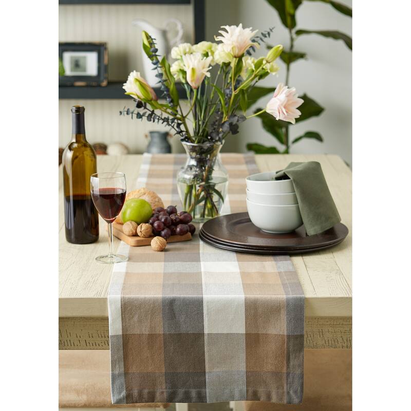 DII Tri Color Check Table Runner
