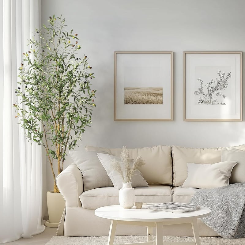 Tall Faux Silk Olive Tree for Home Office Living Room Floor Decor