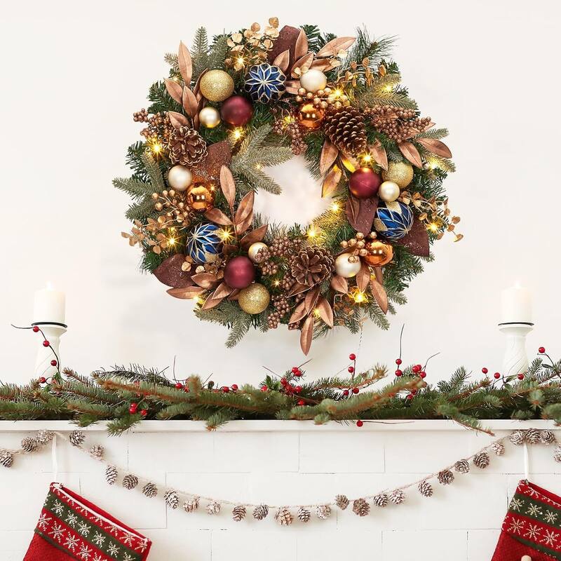 24 Inch PVC Artificial Christmas Wreath Christmas Decorations