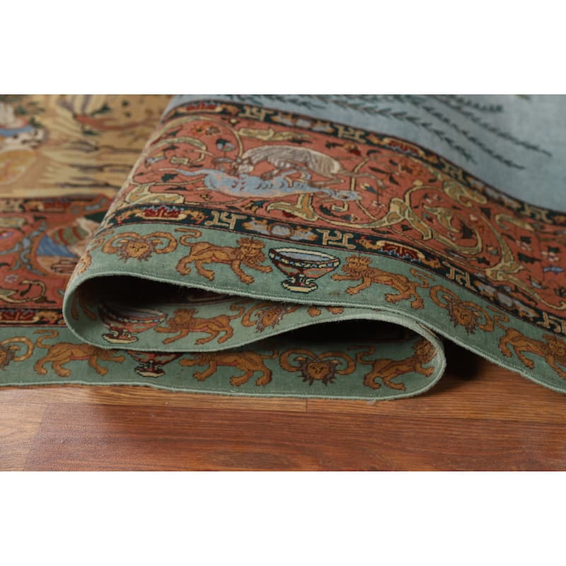 Vegetable Dye Tabriz Persian Vintage Rug Hand-Knotted Wool Carpet - 5'9" x 9'2"