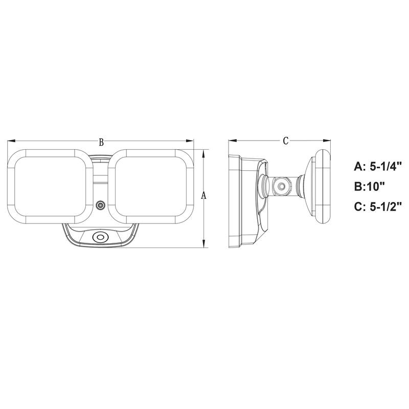 Bellevue VXFL35700 Eiken 2 Light 10" Wide LED Outdoor Flood Light
