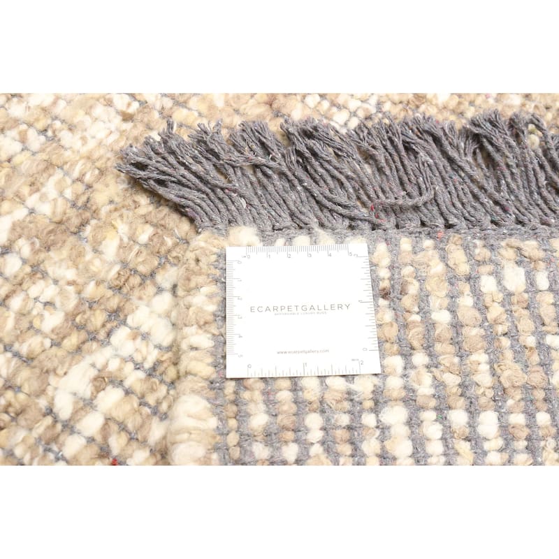 ECARPETGALLERY Braid weave Sienna Tan Wool Rug - 5'0 x 7'6