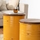 preview thumbnail 52 of 68, Glitzhome Industrial Farmhouse Round Storage Side Tables (Set of 2)