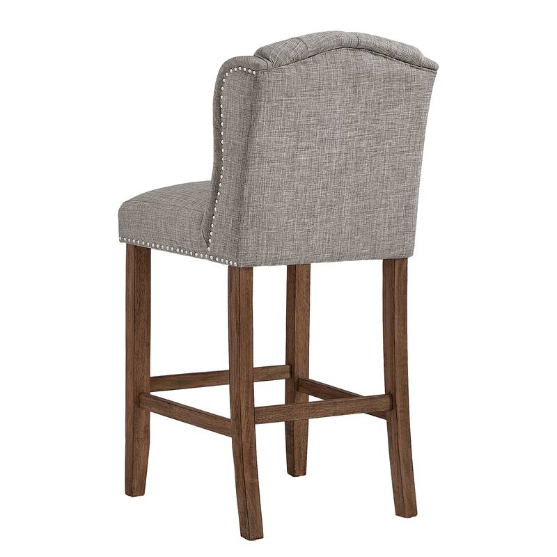 Lakin Tufted Linen Upholstered Stool (Set of 2) by iNSPIRE Q Artisan
