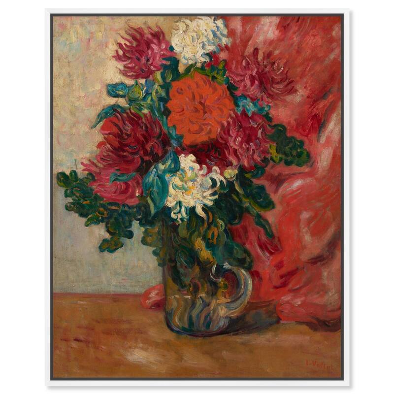 Valtat Dahlias Canvas by Art Remedy - White - 24" x 30"