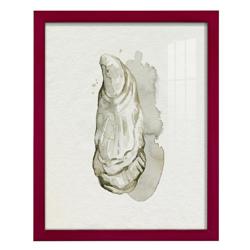Oysters on the Bay I -Framed Print w/glass-Cherry Red