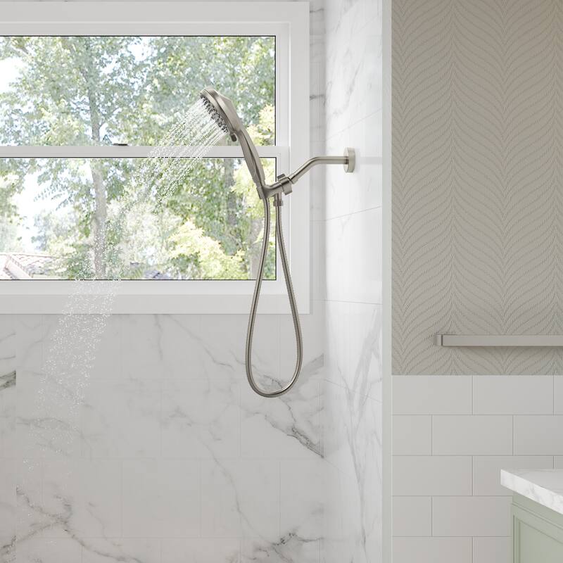GRANDJOY Modern 5-Spray Handheld Shower Head with 5" Wall Mounted Design