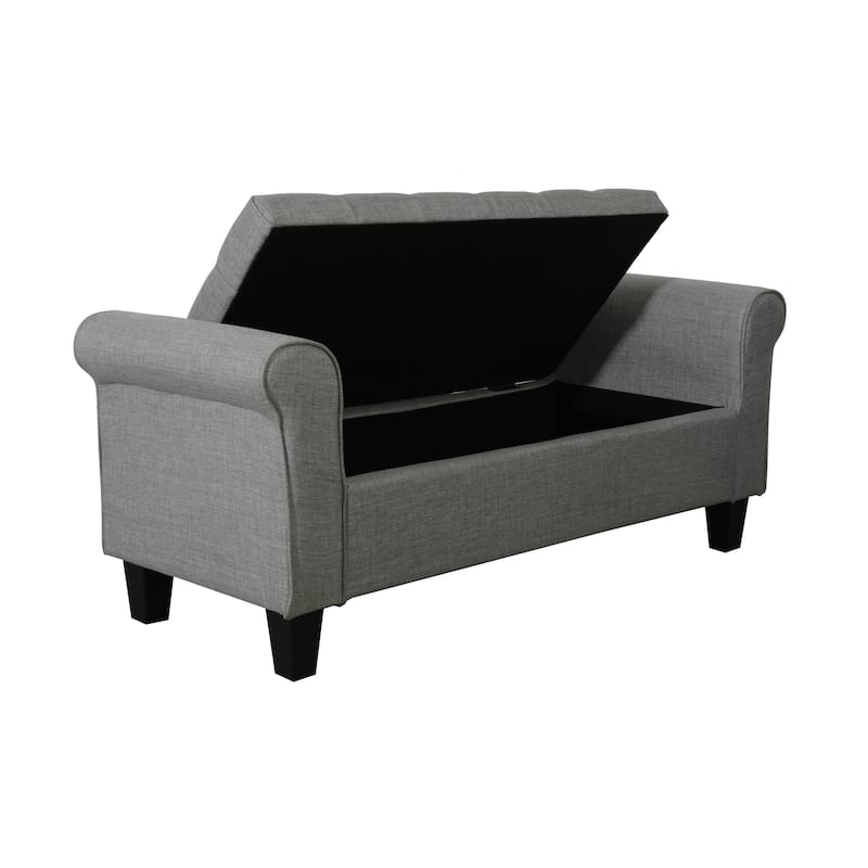 Porthos Home Theon Fabric Flip Top Button Tufted Storage Bench