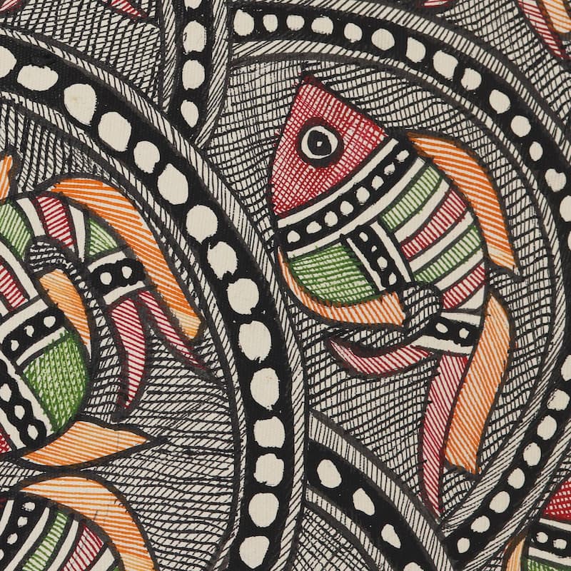 Madhubani painting, 'Fish Expedition'