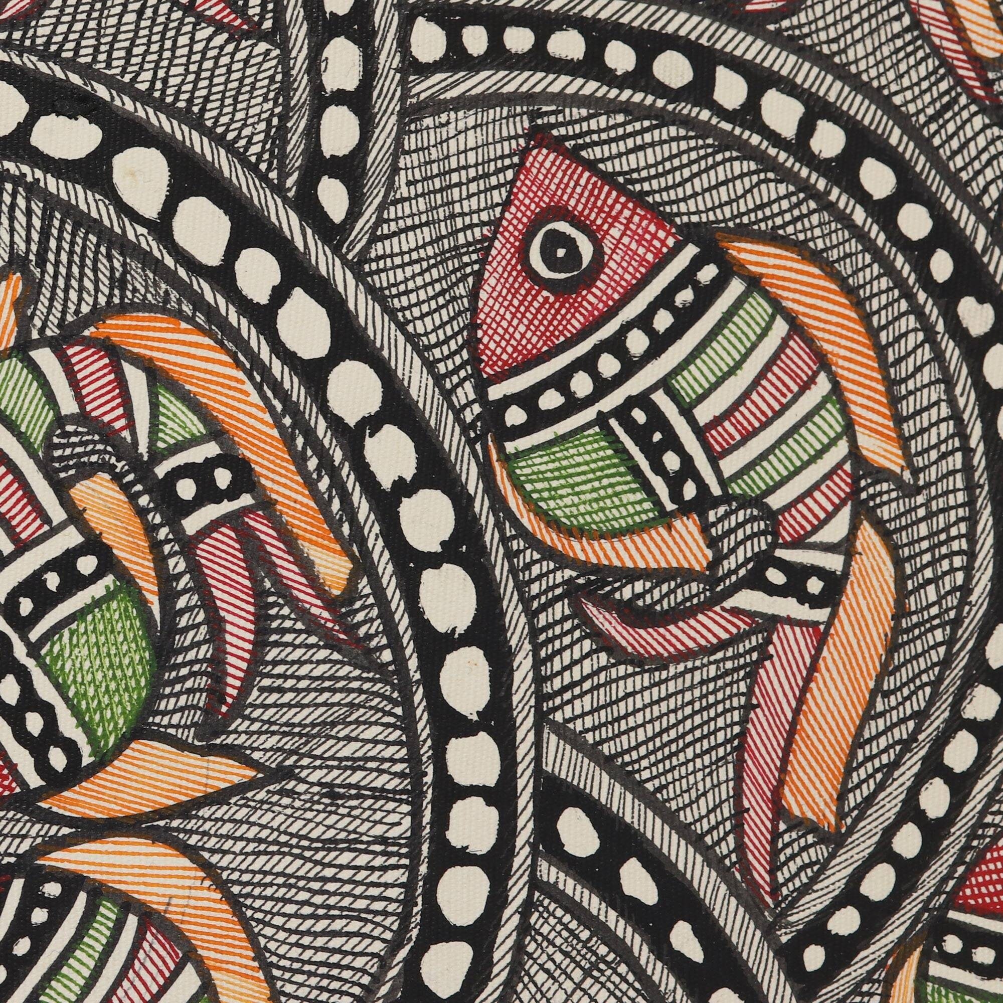 Madhubani painting, 'Fish Expedition'