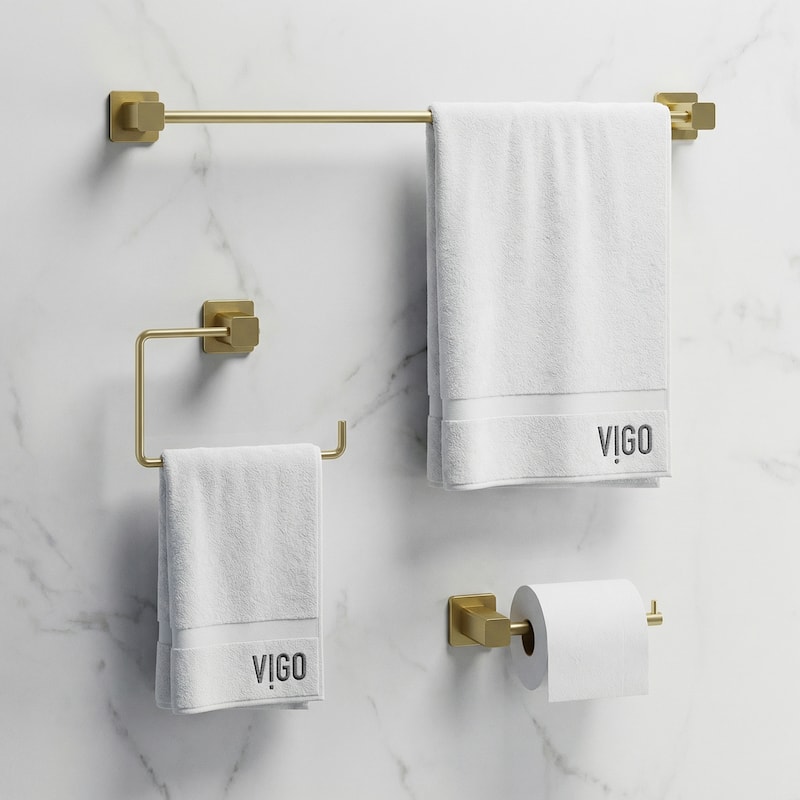 VIGO Meridian 3-Piece Bathroom Hardware Accessory Set with 24 in. Towel Bar, Toilet Paper Holder, Hand Towel Holder