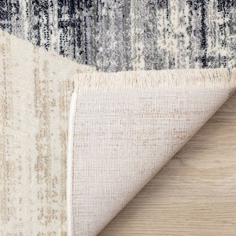 Sydney Collection - Cream Brown Grey Curves Area Rug