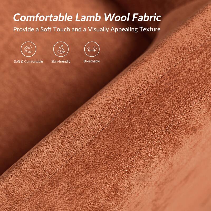 Wayne 35" Wide Boucle Upholstered Teddy Accent Chair with Solid Wood Legs by HULALA HOME