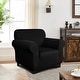 preview thumbnail 11 of 16, Enova Home Ivory Ultra Soft Rhombus Jacquard Polyester Spandex Fabric Box Cushion Armchair Slipcover - N/A Black