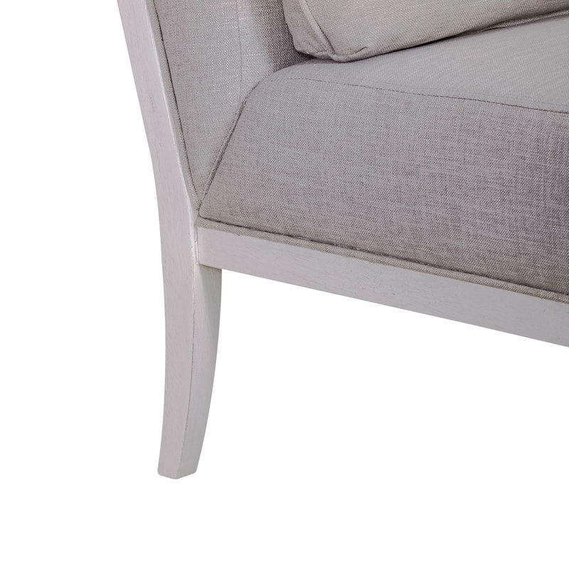 Allyson Park Wirebrushed Grey and White Upholstered Accent Chair