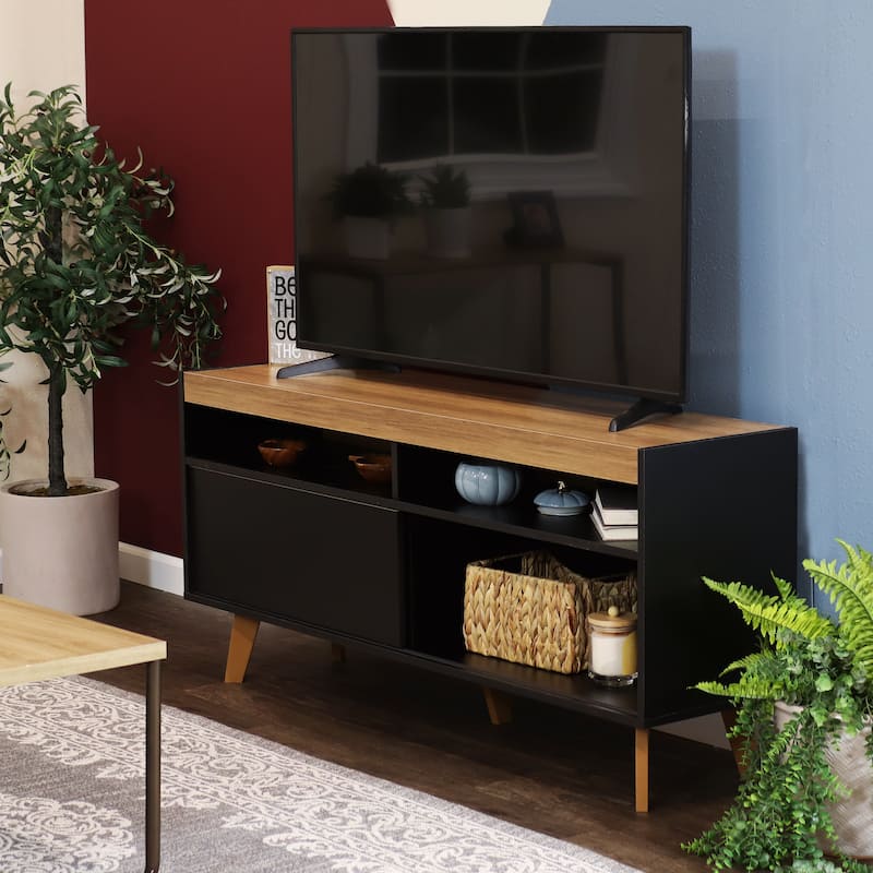 Sunnydaze Mid-Century Modern TV Stand Console for 58" TV with Cabinet