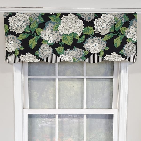 slide 2 of 2, RLF Home Design Summerwind Petticoat Window Valance Black