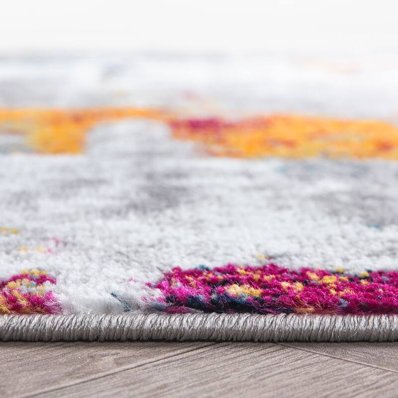 Contemporary Vibrant Abstract Design Area Rug