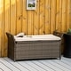 preview thumbnail 10 of 13, Outsunny 27 Gallon Patio Wicker Storage Bench, Outdoor PE Rattan Patio Furniture, Two-In-One Large Capacity Footstool Cream White