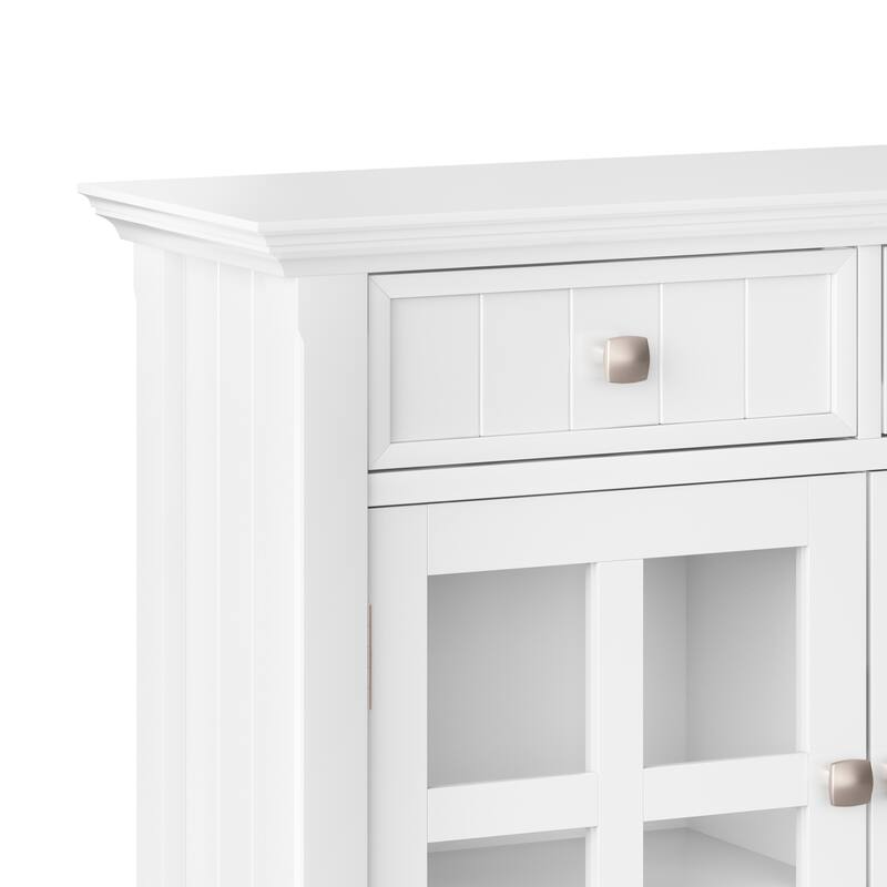 WYNDENHALL Normandy Solid Wood 36 inch Wide Small Storage Bench and 36 inch Wide Storage Cabinet
