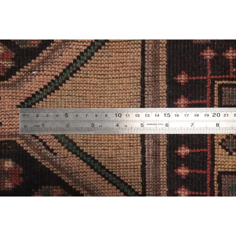 Hand Knotted Oriental 100% Wool Carpet Traditional Geometric Red Ardebil Runner Rug - 9' 3'' X 4' 1''