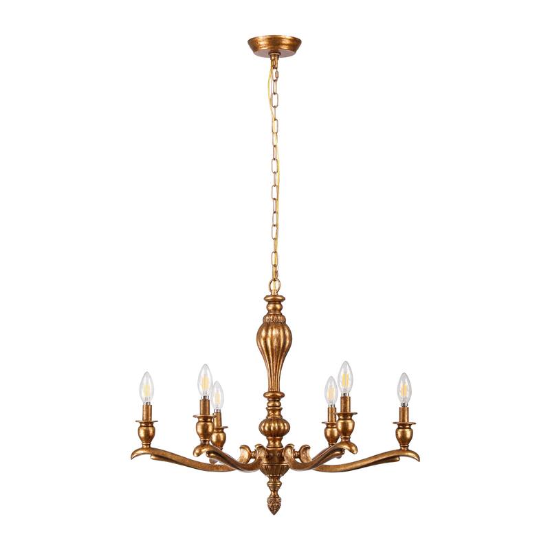 The Provence 6-Light Chandelier in Antique Brass - Antiquity Brass