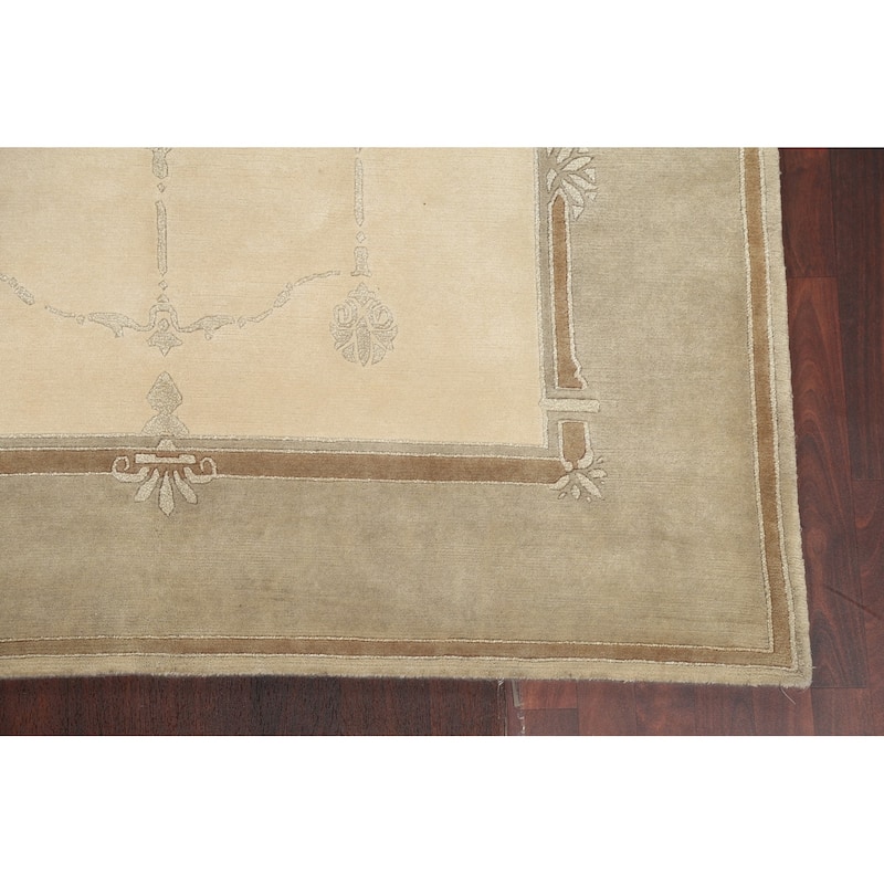Nepalese Vegetable Dye Oriental Area Rug Wool Hand-knotted Carpet - 6'1" x 9'0"
