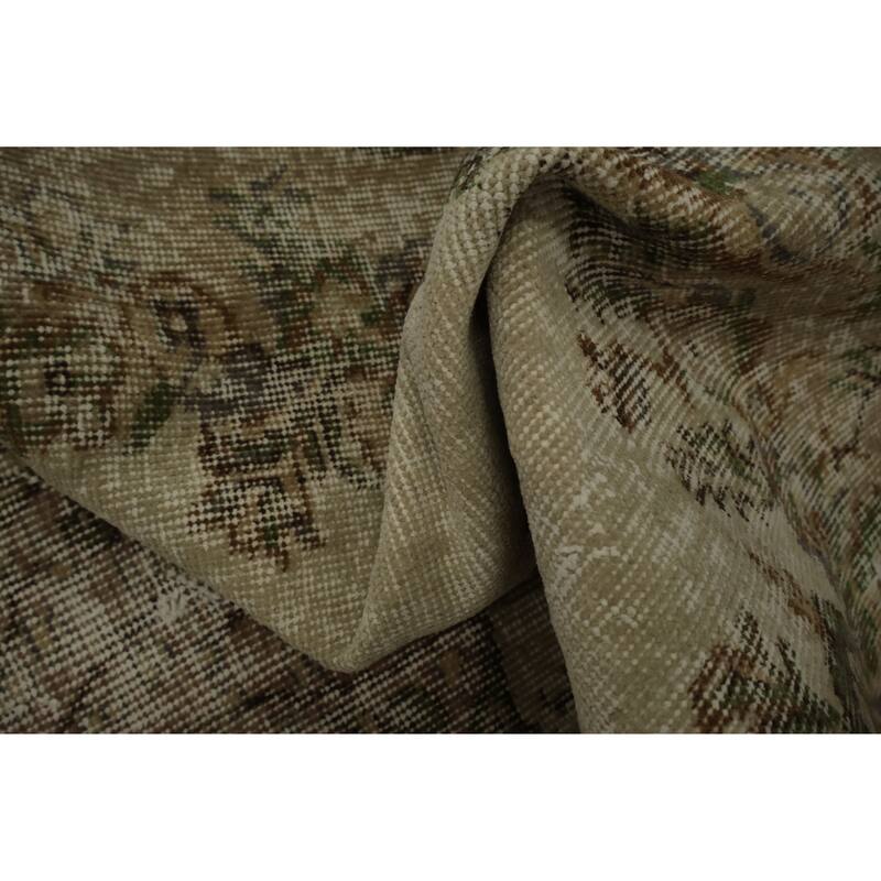 Hand Knotted Oriental 100% Wool Carpet Transitional Floral Beige & Ivories Anatolian Area Rug - 6' 11'' X 3' 9''