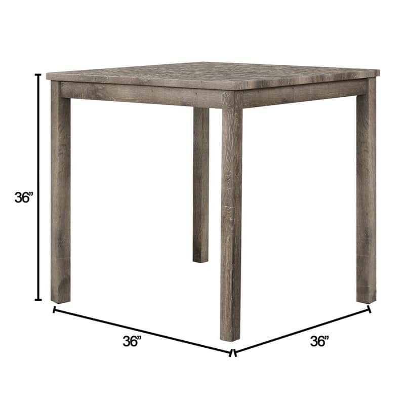 Best Master Furniture 5 Piece Square 36 x 36 Rustic Farmhouse Counter Height Set