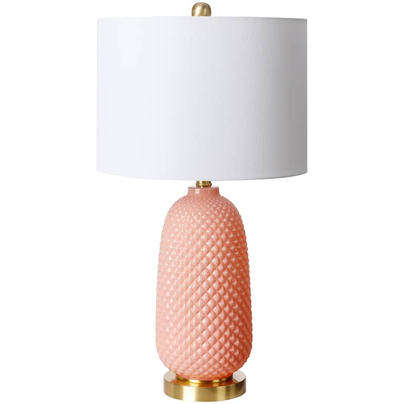 Edger Painted Glass Textured Table Lamp - 26"H x 14"W x 14"D - Pink
