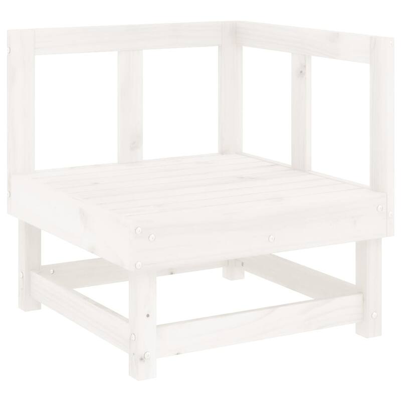 vidaXL Garden Lounge Set White Solid Pine Wood, Plywood Large Modular - 24.0 x 24.0 x 24.4