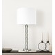 preview thumbnail 12 of 27, Faceted Stacked Metal Table Lamp with Linen Shade