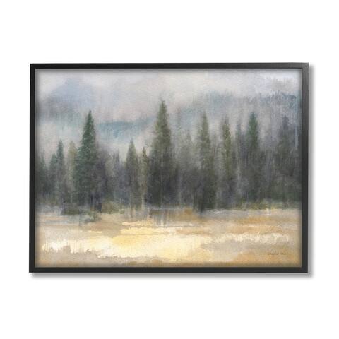 Stupell Industries Abstract Blurred Pine Tree Forest Landscape Framed Wall Art - Green