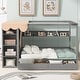 preview thumbnail 12 of 25, Multifunction Full Size House Bed Frame w/ 2 Drawers & Built-in Wardrobe(with Curtain), Wood Storage Bed Frame for Kids, Teens