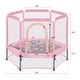 preview thumbnail 19 of 28, 55'' Toddlers Trampoline With Safety Enclosure Net And Balls, Indoor Outdoor Mini Trampoline For Kids