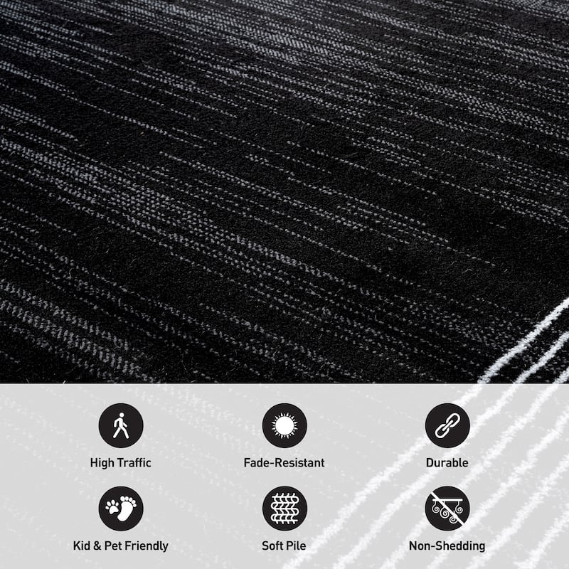 World Rug Gallery Modern Geometric Border Area Rug