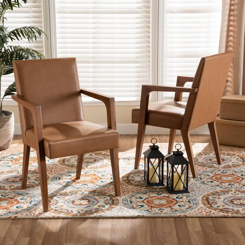 Andrea Mid-Century Modern 2-PC Armchair Set