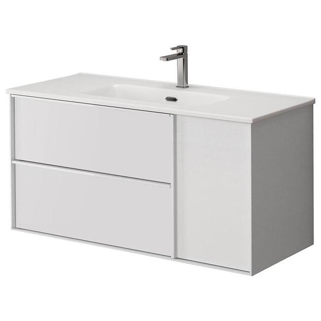 WS Bath Collections Palma C100 Palma 40" Wall Mounted Single Basin - Matte White - Colored