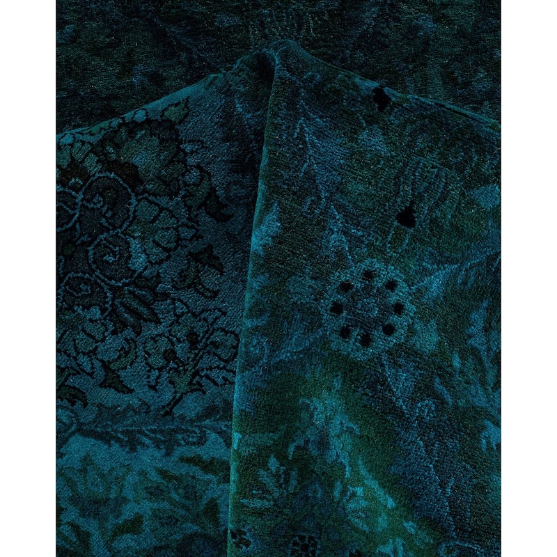 Contemporary Overdyed Wool Hand Knotted Octagon Area Rug - 6' 4" x 6' 4"