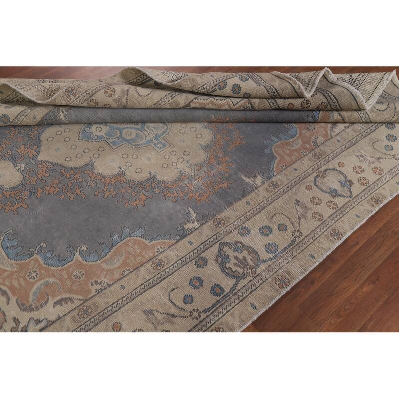 Over-Dyed Tabriz Persian Antique Area Rug Handmade Wool Carpet - 6'7" x 9'6"