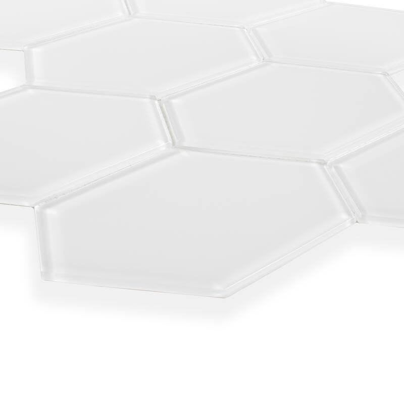 Long Hex 11 in. x 11 in. Glass Mesh-Mounted Mosaic Tile