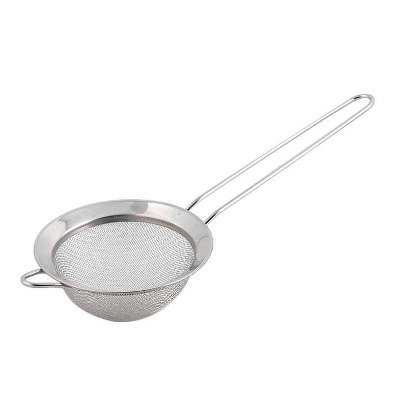 Dining Room Metal Tea Spice Flour Mesh Strainer Colander Sieve Sifter 10cm Dia