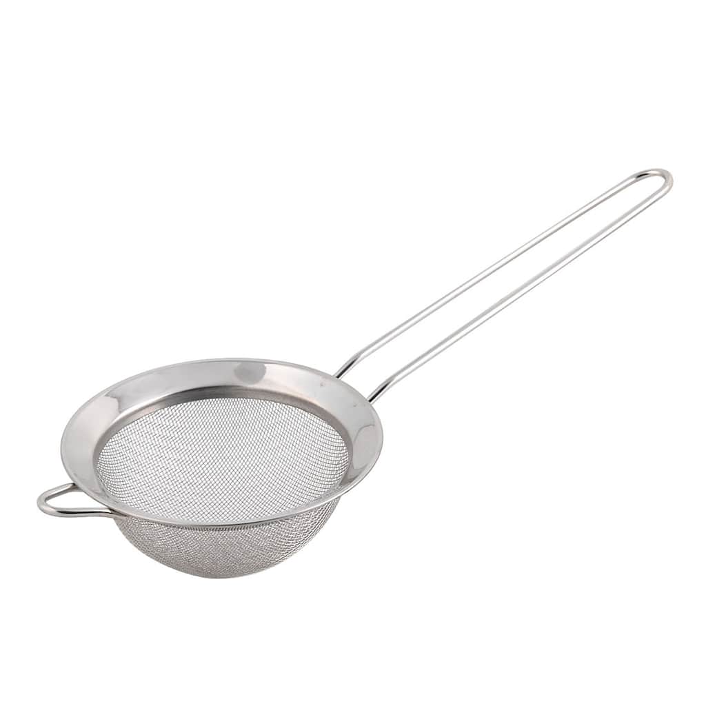Dining Room Metal Tea Spice Flour Mesh Strainer Colander Sieve Sifter 10cm Dia