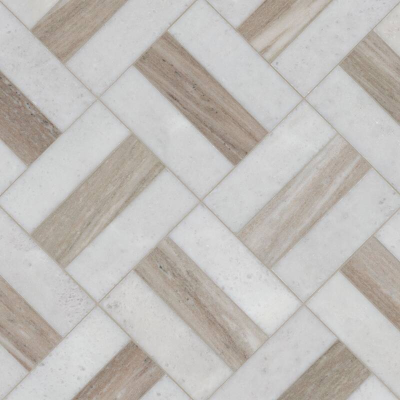 Ackland AKM-S-12X12PTP-CA 12" x 12" Marble Block Random Floor and Wall