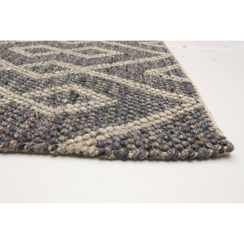 ECARPETGALLERY Braid weave Sienna Dark Grey Wool Rug - 5'1 x 7'3